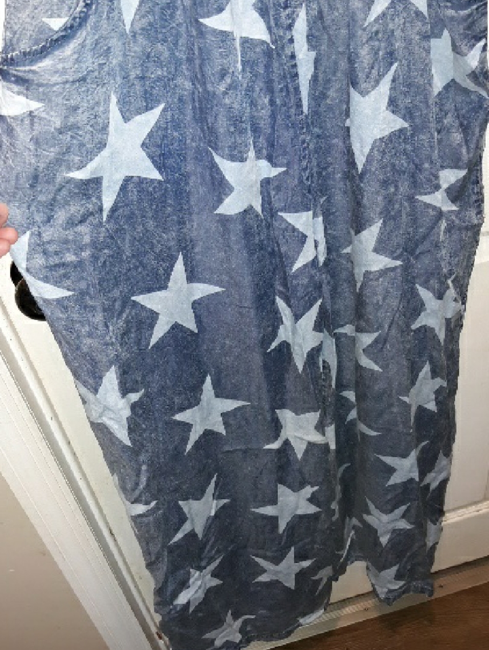 ee:some vintage lightweight  oversized mineral blue/white star pattern overall - Picture 10 of 15